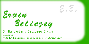 ervin beliczey business card